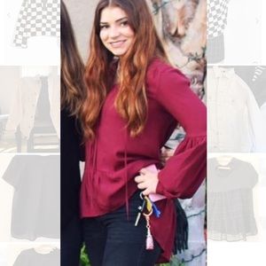 Red Flowy Blouse